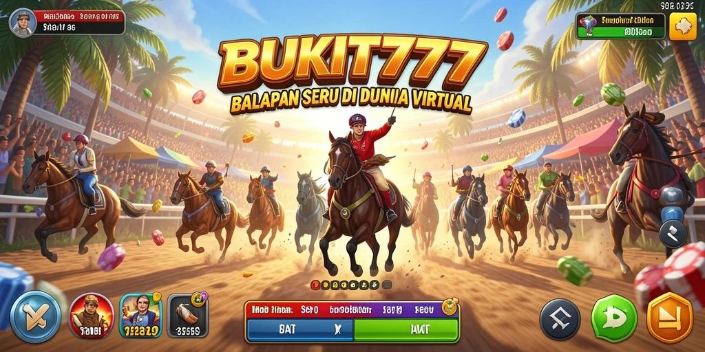 Tampilan gameplay BUKIT777 dengan mobil balap yang melaju kencang.