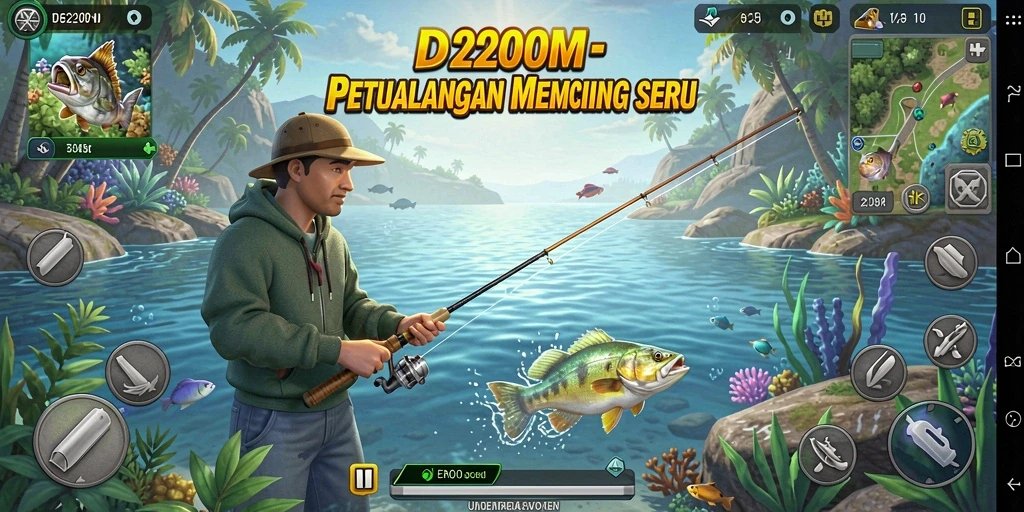 Tangkapan ikan yang memuaskan dalam gameplay D200M.