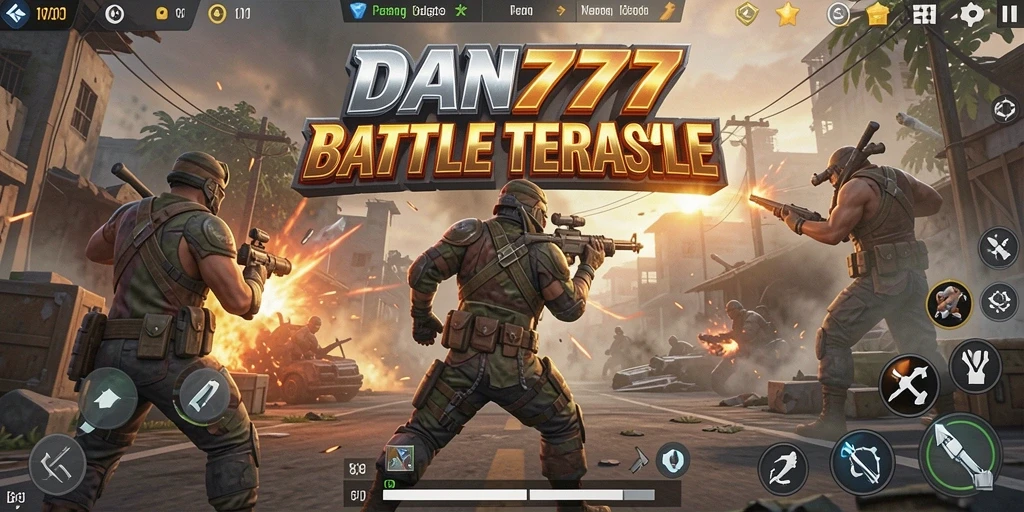 Tangkapan layar utama menampilkan aksi seru gameplay Battle Royale.