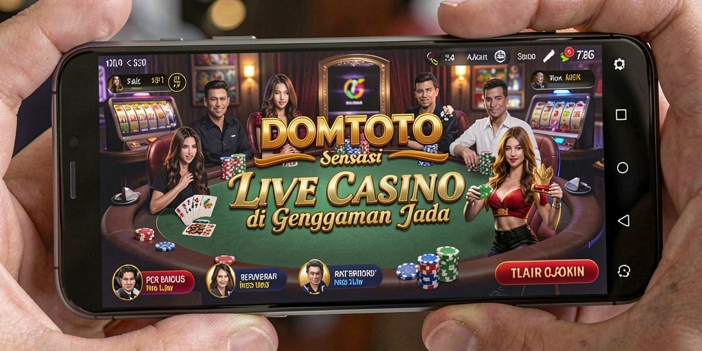 Tampilan gameplay menarik di dalam aplikasi DOMTOTO Live Casino.