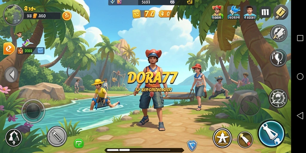 Tampilan menarik dalam gameplay DORA77 yang penuh warna dan seru.