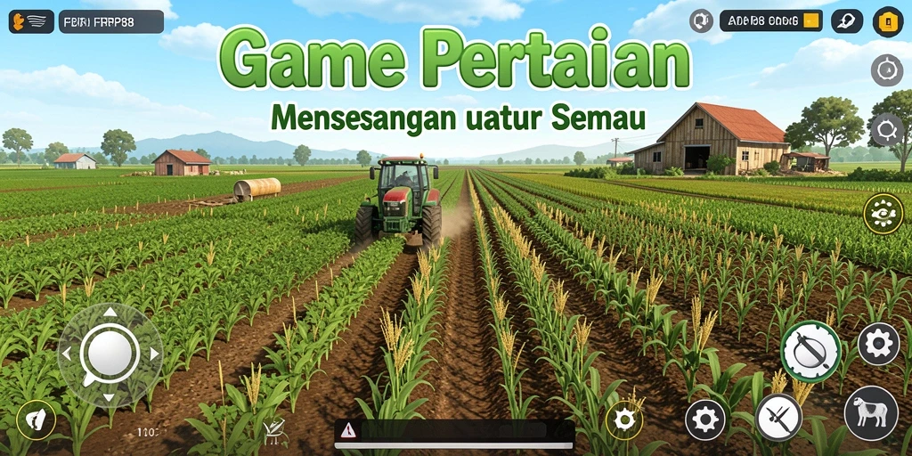 Screenshot gameplay FBRP88 dengan aktivitas bertani yang seru.