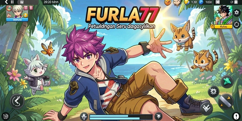 Tampilan gameplay seru dalam FURLA77 dengan karakter Anime.