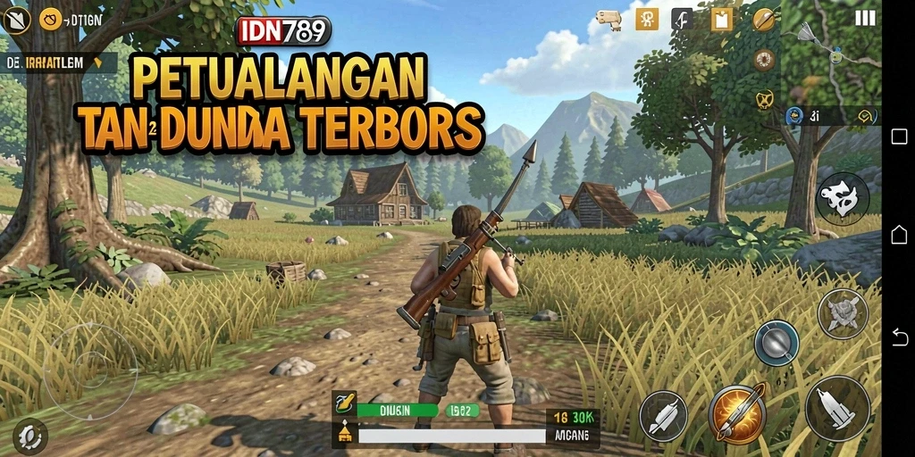 Tangkapan layar menunjukkan aksi seru di dunia terbuka IDN789.