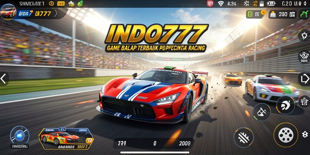 Tampilan gameplay balap yang menegangkan dan mendebarkan di INDO777.