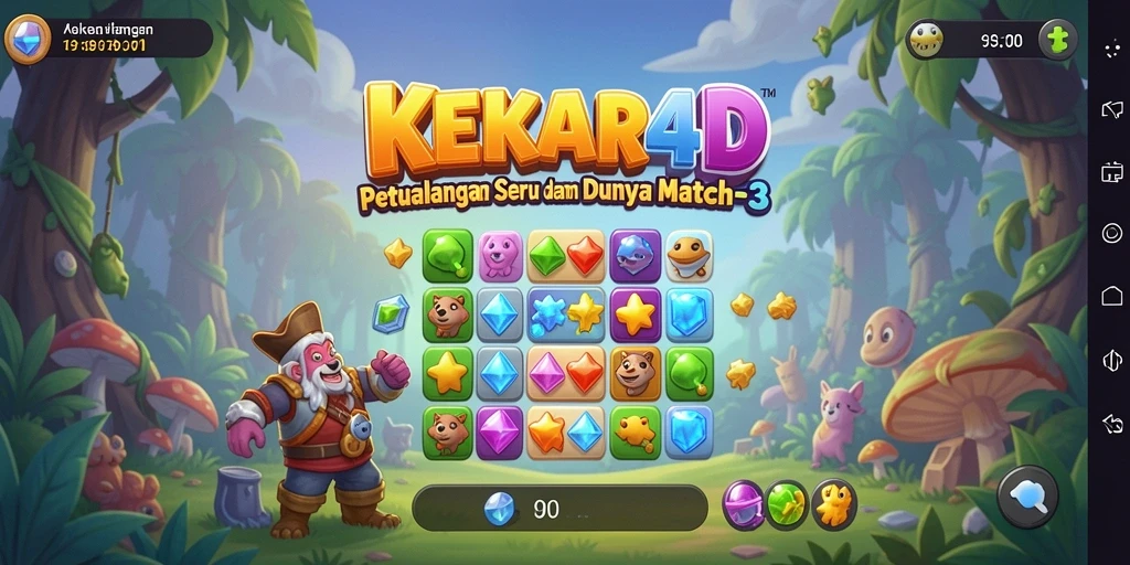 Tampilan gameplay KEKAR4D yang menarik di level menantang.