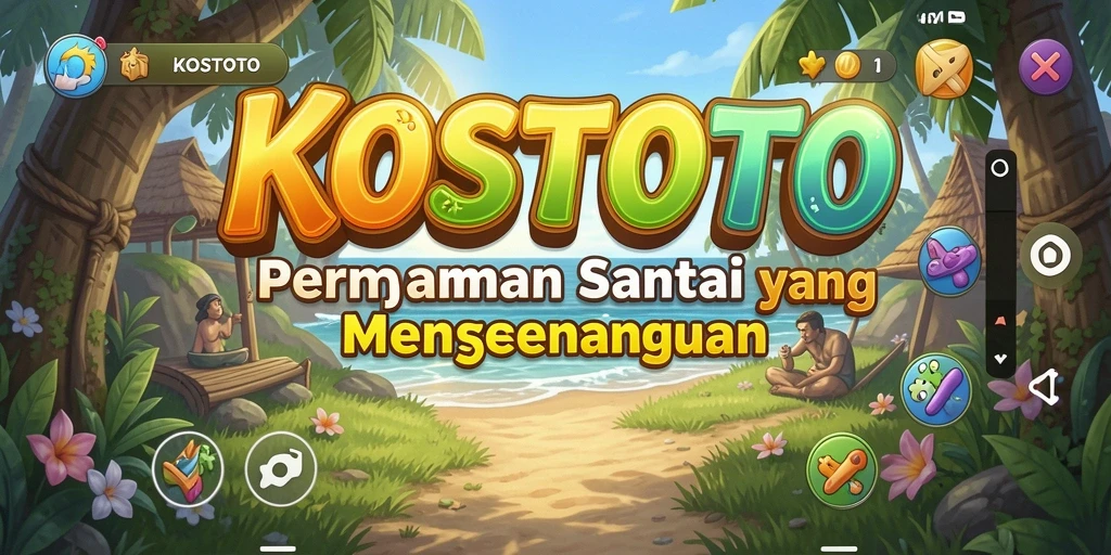 Tangkapan layar KOSTOTO menampilkan pengalaman gameplay yang seru dan penuh warna.