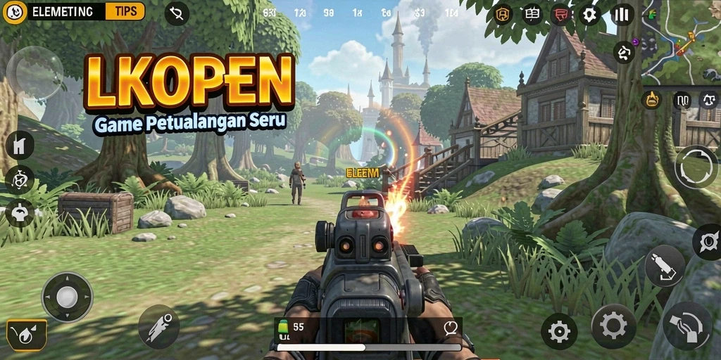 Visual yang memukau dari gameplay LKOPEN dengan elemen TPS.