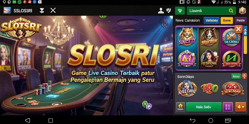 Tampilan gameplay SLOTSRI yang menarik dan interaktif di Live Casino.