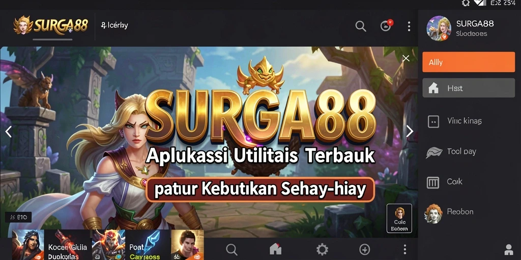 Tampilan antarmuka SURGA88 yang bersih dan mudah dipahami.