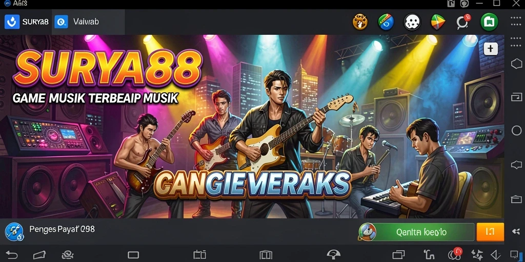 Screenshot dari gameplay SURYA88 yang menampilkan berbagai pilihan lagu.
