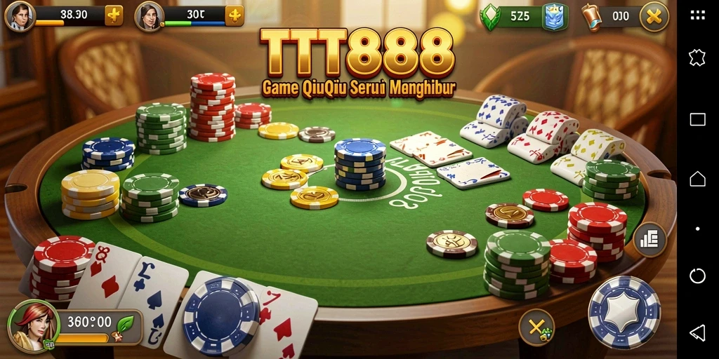 Tampilan gameplay QiuQiu yang menarik dan menawan.