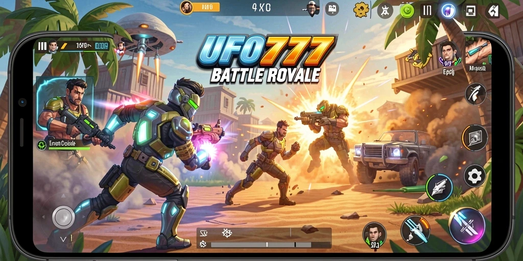 Tampilan seru gameplay Battle Royale di UFO777.