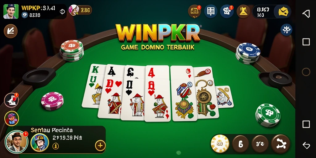 Screenshot WINPKR menampilkan gameplay Domino yang seru dan interaktif.