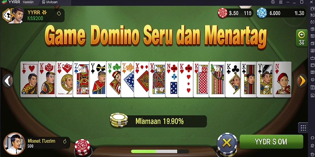 Screenshot gameplay YYRR menampilkan aksi seru permainan Domino.